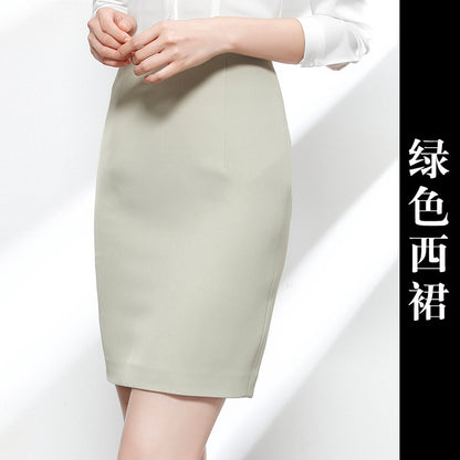 Women's Skirt 2024 Autumn New Hip Skirt All-match Workwear Skirt White Collar A- Line Skirt OL Office Long Skirt Women