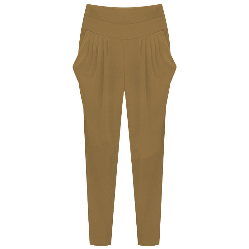 plus size Women's High Waist Harlan Pants Women's Pants Oversize 100.00kg chubby girl Loose Slimming Stretch Leggings Thin