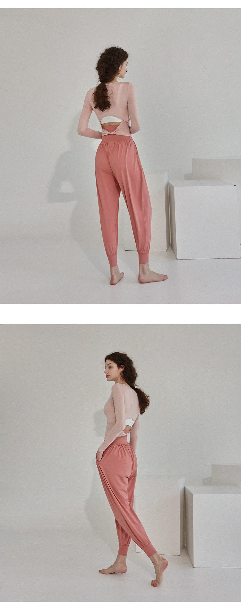 High-Waisted Women's Athletic Pants, Long Pants for Aerobics, Fitness, Dance, Loose Carrot Pants, Harem Jogger Pants for Running