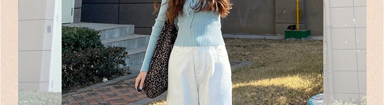 White Wide-Leg Jeans for Women, 2025 Spring New High-Waisted Loose Versatile Slimming Drape Straight-Leg Floor-Length Pants