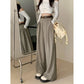 Real shot! 2024 elastic waist design sense suit pants casual pants women's wide leg pants high waist drape pants