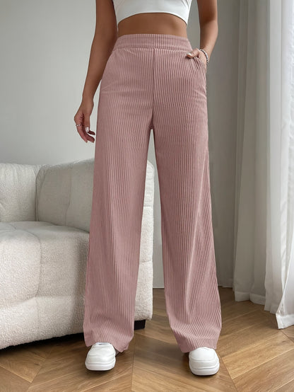 2025 New Women's Trousers Cross-border Spring and Autumn High Waist Loose Wide Leg Pants Drain All-match Casual Straight Pants