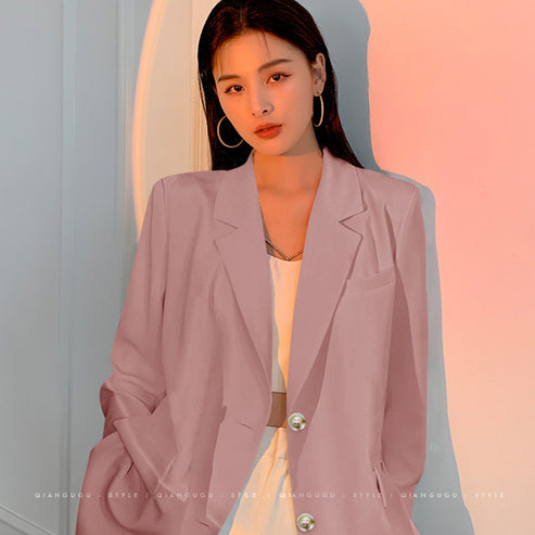 Petite Women's Blazer 2026 Spring New Pink Korean Style Versatile Elegant Short Suit Jacket for Women