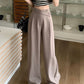 High-Waisted Suit Pants for Women, Spring and Autumn 2025 New Wide-Leg Pants, Thin Loose Casual Pants, Straight-Leg Drape Long Pants