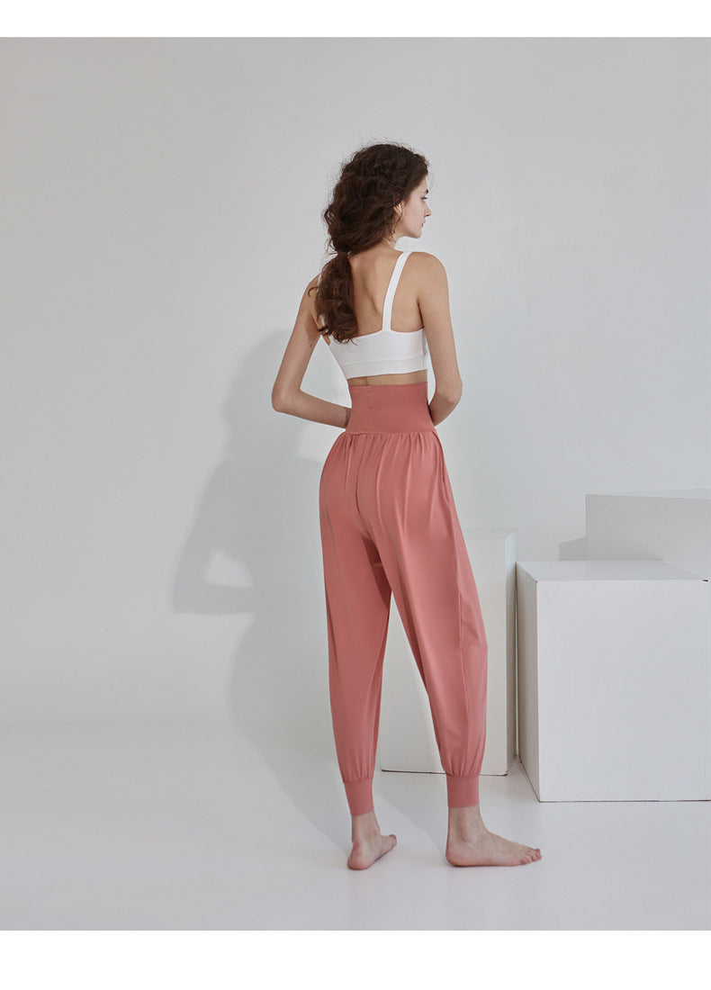 High-Waisted Women's Athletic Pants, Long Pants for Aerobics, Fitness, Dance, Loose Carrot Pants, Harem Jogger Pants for Running