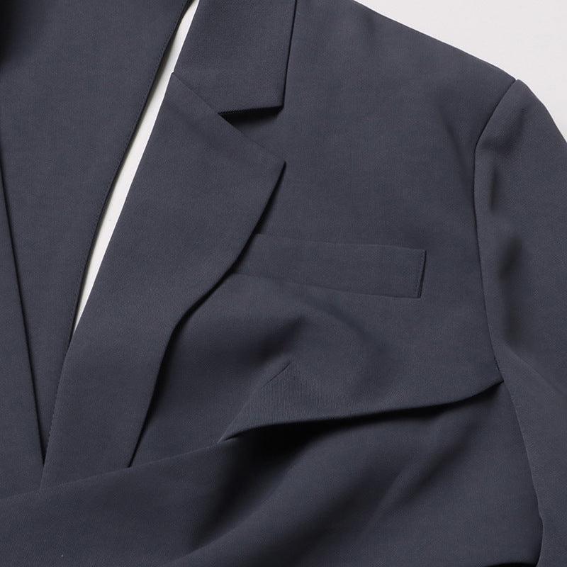 Irregular Deconstructed Blazer 2026 New Style Unique Long-Sleeve Hollow-Out High-End Waist-Cinching Blazer Jacket for Women