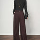 Authentic Wool Wide-Leg Pants for Women 25 New High-Waisted Slimming Tummy-Covering Straight-Leg Pants Women's Vertical Casual Pants
