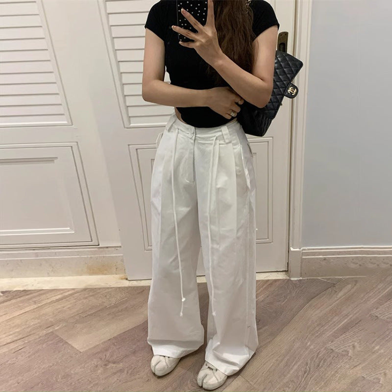 White American-style Overalls 2025 Women's Spring Comfortable Breathable Thin Short Quick-drying Loose Casual Pants Paratrooper Pants