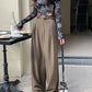 Real shot! 2024 elastic waist design sense suit pants casual pants women's wide leg pants high waist drape pants