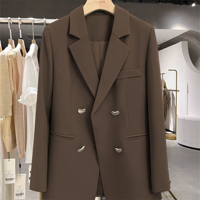 Spring New Versatile 2026 Commuter Office Lady Blazer for Women, Loose Trendy British Style Mid-Length High-End
