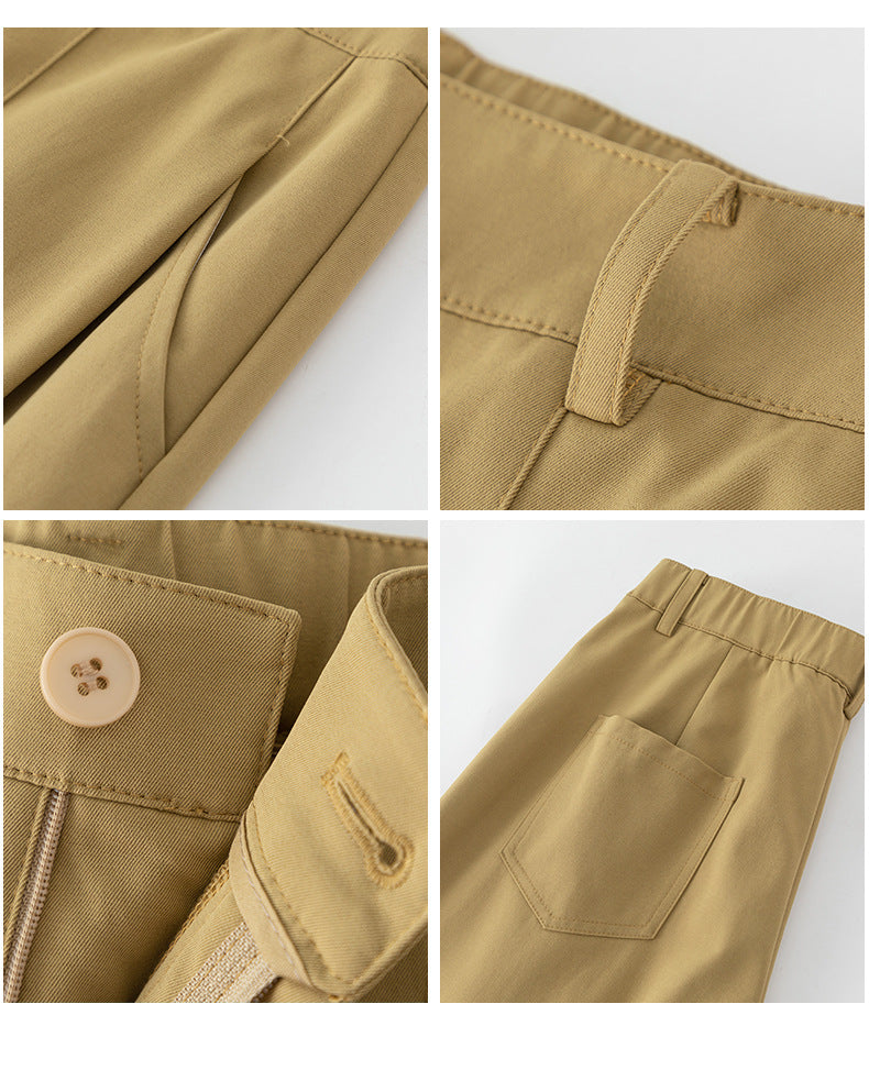 Wide-Leg Pants for Women 2025 Fashion Loose Slimming Straight Pants High-Waisted Drapey Three-Dimensional Seam Casual Long Pants