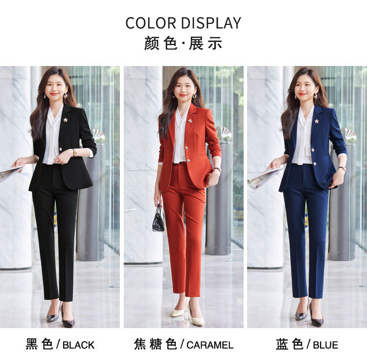 Blue Blazer for Women 2025 Spring and Autumn New Slim Fit Elegant Goddess Style Suit Professional Workwear