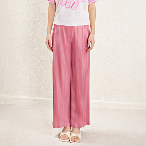 Miyake High Waist Wide Leg Pants Women's Spring and Summer 2024 New Pleated Casual Loose Slimming Straight Long Trousers