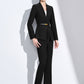 Cross-Border Collarless Blazer for Women, New Spring and Autumn Style, Elegant Waist-Cinching, High-End Professional Office Formal Suit Set