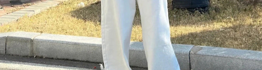 White Wide-Leg Jeans for Women, 2025 Spring New High-Waisted Loose Versatile Slimming Drape Straight-Leg Floor-Length Pants