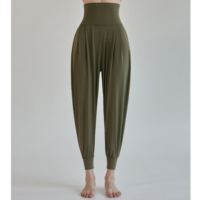 High-Waisted Women's Athletic Pants, Long Pants for Aerobics, Fitness, Dance, Loose Carrot Pants, Harem Jogger Pants for Running