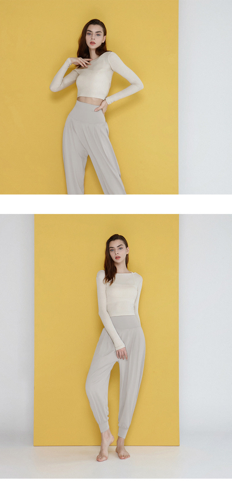 High-Waisted Women's Athletic Pants, Long Pants for Aerobics, Fitness, Dance, Loose Carrot Pants, Harem Jogger Pants for Running