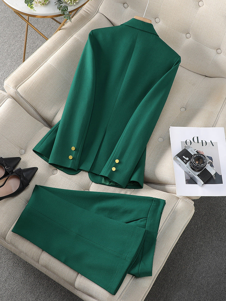 Cross-Border Black Suit Set for Women, New Style for Autumn, Elegant and Professional Office Attire, High-End Workwear
