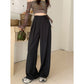 Real shot! 2024 elastic waist design sense suit pants casual pants women's wide leg pants high waist drape pants