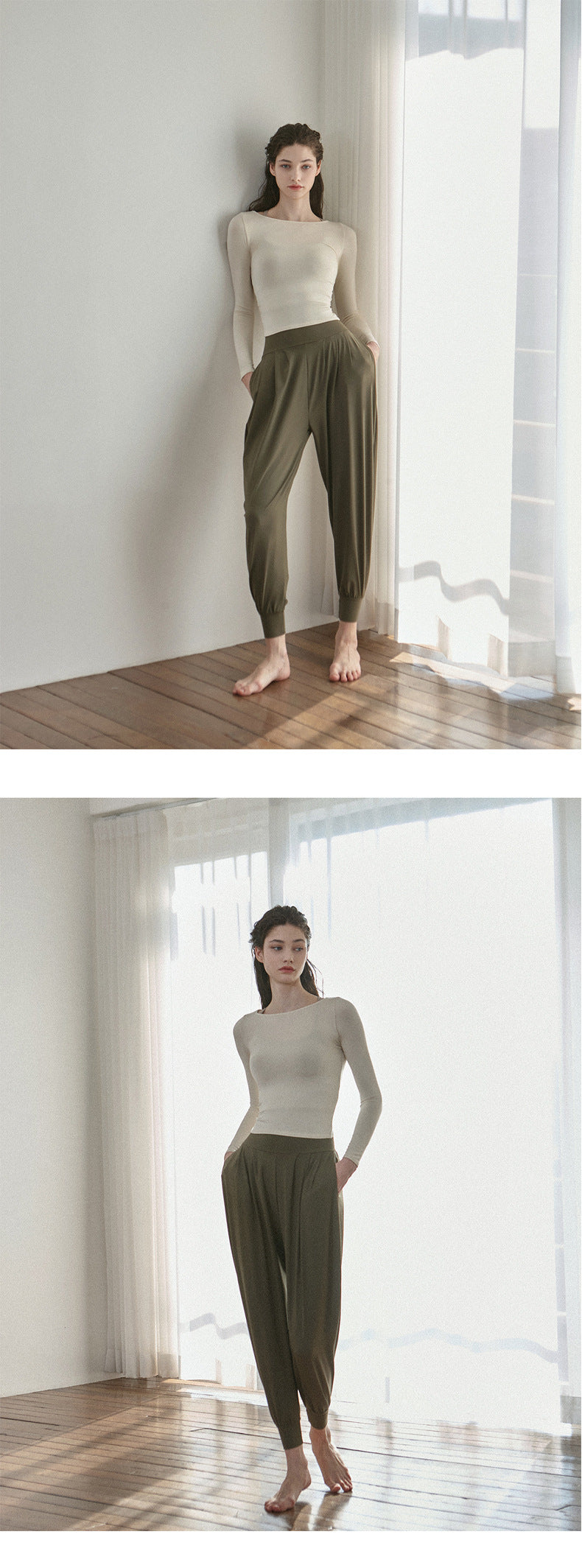 High-Waisted Women's Athletic Pants, Long Pants for Aerobics, Fitness, Dance, Loose Carrot Pants, Harem Jogger Pants for Running