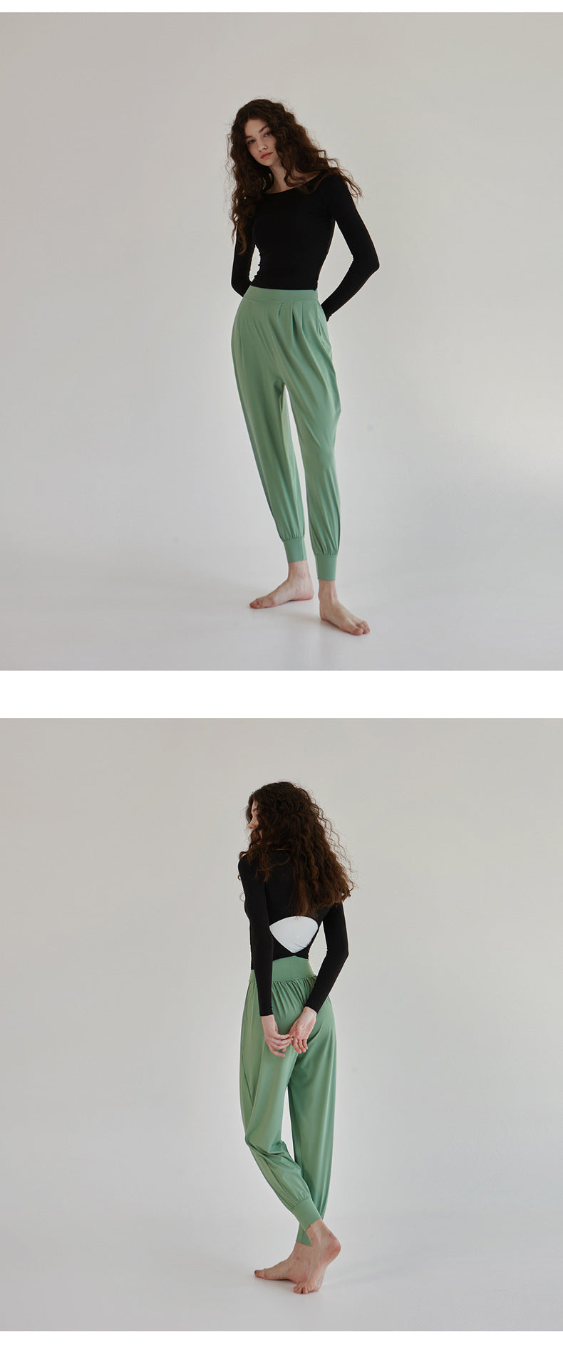 High-Waisted Women's Athletic Pants, Long Pants for Aerobics, Fitness, Dance, Loose Carrot Pants, Harem Jogger Pants for Running