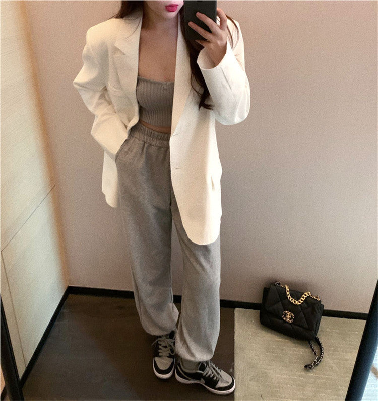 Women's Blazer 2026 Spring and Autumn New Style Small Blazer Korean Version Internet Celebrity Loose Spring and Autumn Pink Casual Suit for Women