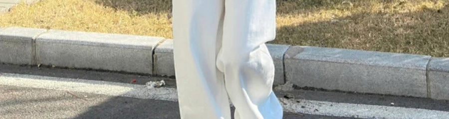 White Wide-Leg Jeans for Women, 2025 Spring New High-Waisted Loose Versatile Slimming Drape Straight-Leg Floor-Length Pants