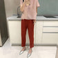 Miyake 2026 Straight-Leg Fashion High-Waisted Pocketed Cropped Pants with Elastic Waistband, Stretchy Pleated Slimming Cigarette Pants for Women