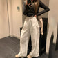 White American-style Overalls 2025 Women's Spring Comfortable Breathable Thin Short Quick-drying Loose Casual Pants Paratrooper Pants