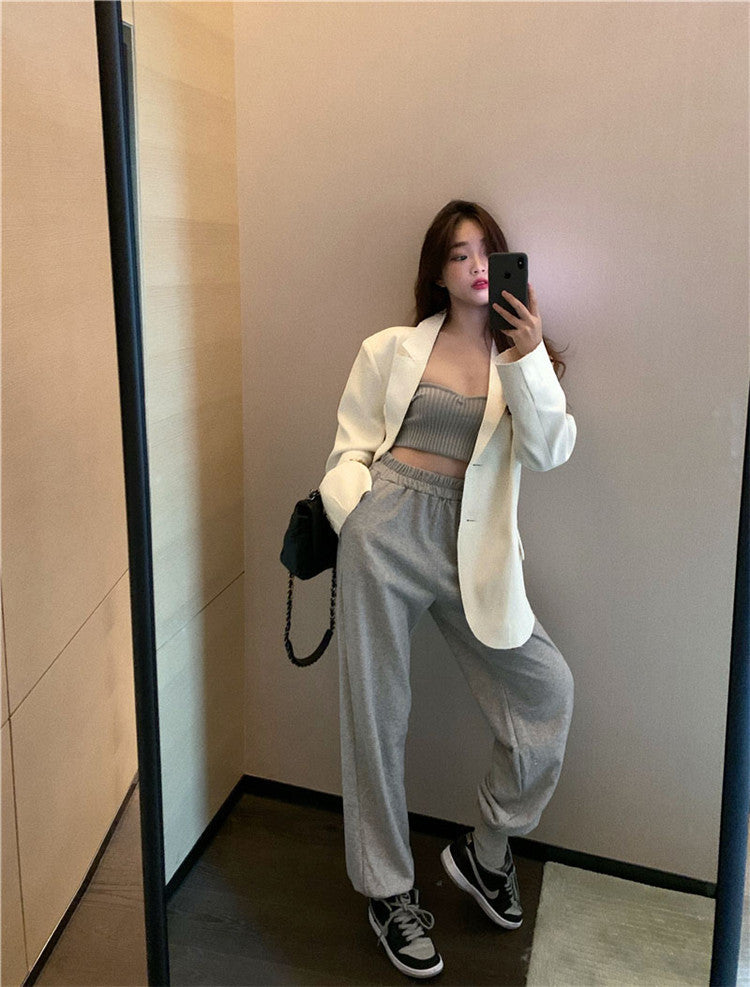 Women's Blazer 2026 Spring and Autumn New Style Small Blazer Korean Version Internet Celebrity Loose Spring and Autumn Pink Casual Suit for Women