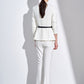 Cross-Border Collarless Blazer for Women, New Spring and Autumn Style, Elegant Waist-Cinching, High-End Professional Office Formal Suit Set