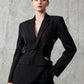 Irregular Deconstructed Blazer 2026 New Style Unique Long-Sleeve Hollow-Out High-End Waist-Cinching Blazer Jacket for Women