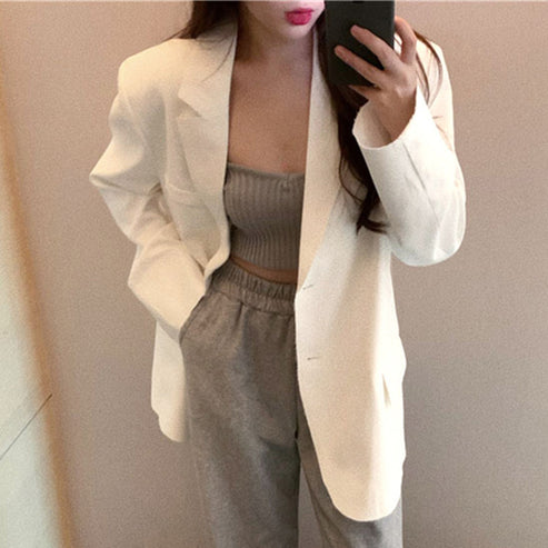 Women's Blazer 2026 Spring and Autumn New Style Small Blazer Korean Version Internet Celebrity Loose Spring and Autumn Pink Casual Suit for Women