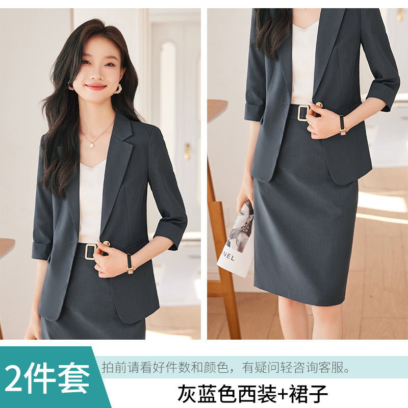 Temperament Workwear Small Suit Professional Suit Women 2024 New Spring and Summer Executive Office Suit Skirt Two-Piece Set