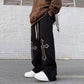 Spring and Autumn Hip-Hop Pants for Women, Loose Long Pants, High-Waisted Versatile Drawstring Sweatpants, Trendy High-Waisted Casual Pants