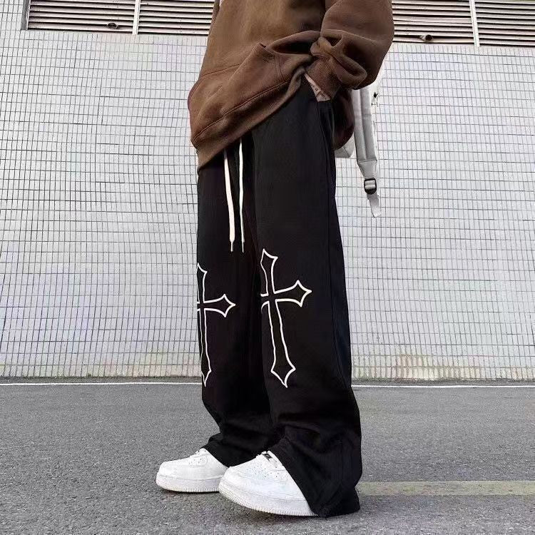 Spring and Autumn Hip-Hop Pants for Women, Loose Long Pants, High-Waisted Versatile Drawstring Sweatpants, Trendy High-Waisted Casual Pants