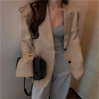 Women's Blazer 2026 Spring and Autumn New Style Small Blazer Korean Version Internet Celebrity Loose Spring and Autumn Pink Casual Suit for Women