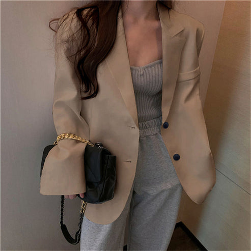 Women's Blazer 2026 Spring and Autumn New Style Small Blazer Korean Version Internet Celebrity Loose Spring and Autumn Pink Casual Suit for Women