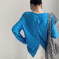 Back Design Sense Loose Micro-transparent Blouse Spring and Summer New Long-sleeved Sunscreen T-shirt Top for Women