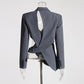 Irregular Deconstructed Blazer 2026 New Style Unique Long-Sleeve Hollow-Out High-End Waist-Cinching Blazer Jacket for Women