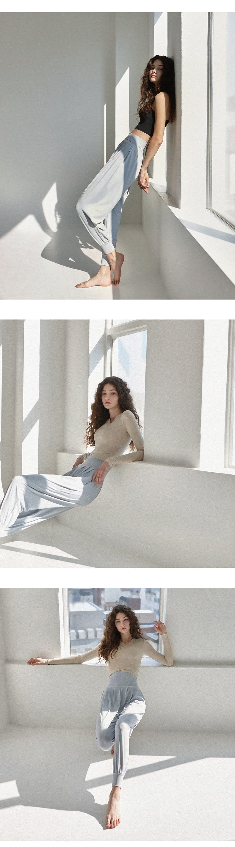 High-Waisted Women's Athletic Pants, Long Pants for Aerobics, Fitness, Dance, Loose Carrot Pants, Harem Jogger Pants for Running