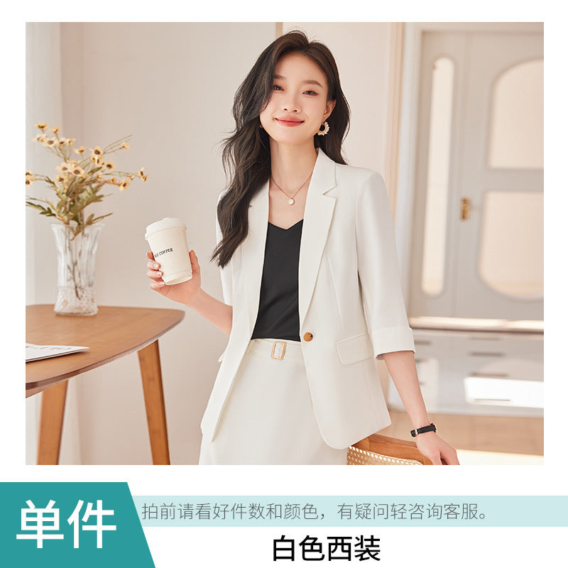 Temperament Workwear Small Suit Professional Suit Women 2024 New Spring and Summer Executive Office Suit Skirt Two-Piece Set