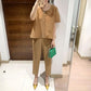 Miyake 2026 Straight-Leg Fashion High-Waisted Pocketed Cropped Pants with Elastic Waistband, Stretchy Pleated Slimming Cigarette Pants for Women