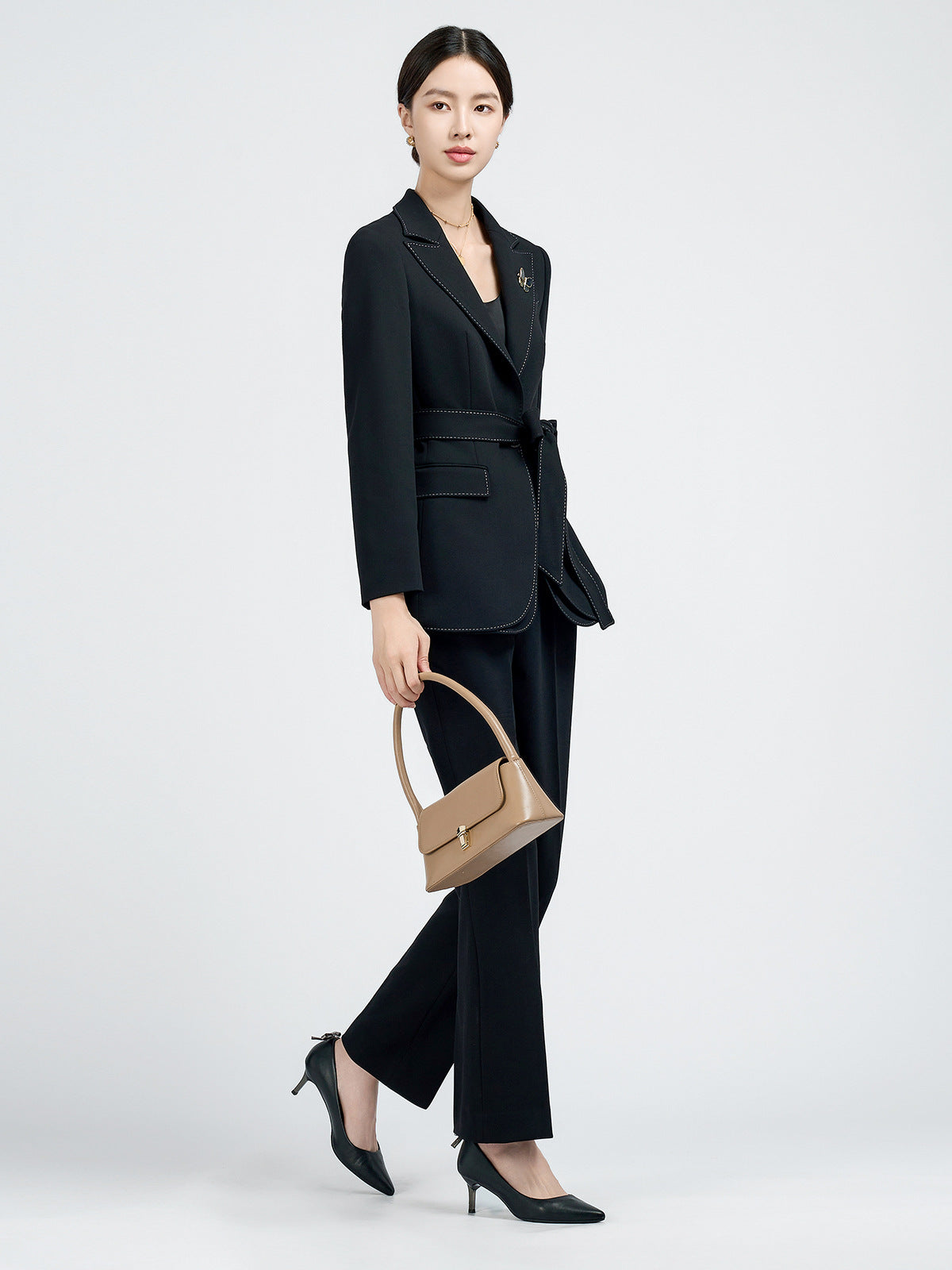 2025 Autumn New High-End Women's Blazer Casual Black Petite Fashion Commuter Suit for Women