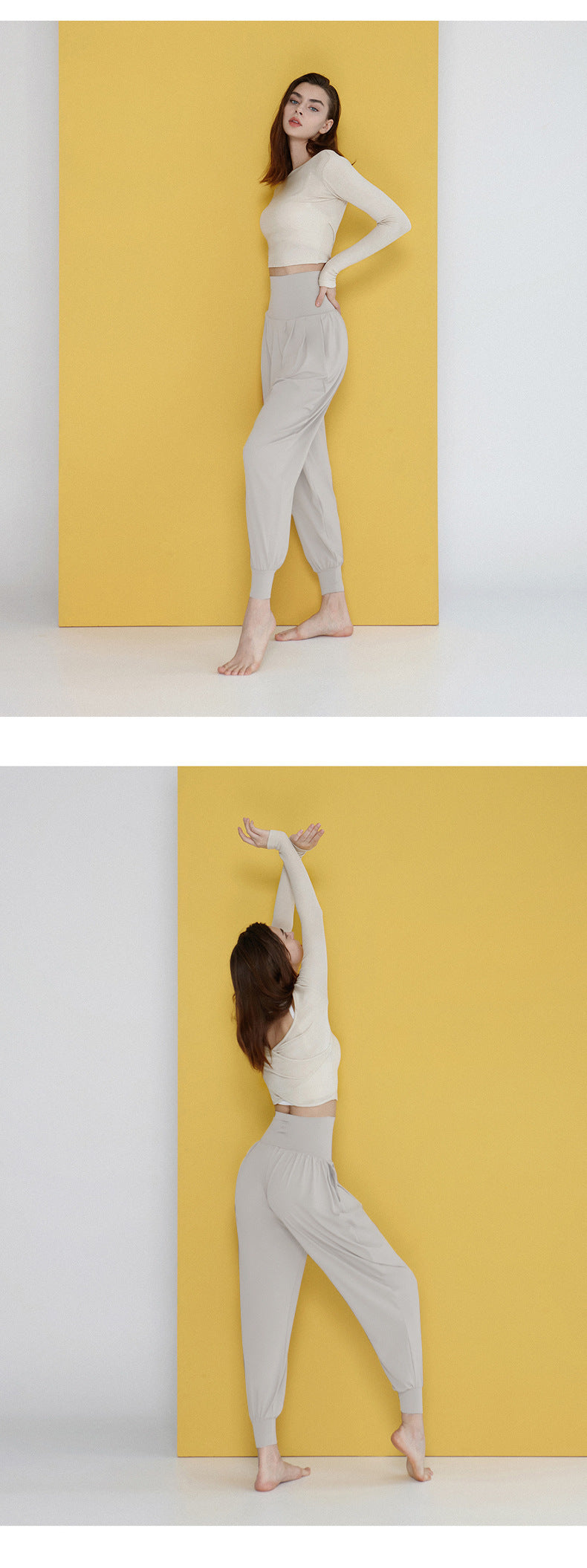 High-Waisted Women's Athletic Pants, Long Pants for Aerobics, Fitness, Dance, Loose Carrot Pants, Harem Jogger Pants for Running