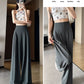 2025 Summer New High-Waisted Straight Wide-Leg Pants for Women, Stylish Versatile Slimming Floor-Length Pants Cross-Border