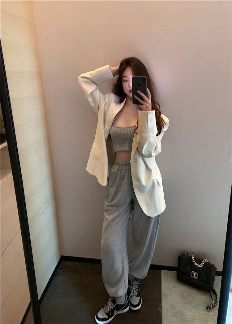 Women's Blazer 2026 Spring and Autumn New Style Small Blazer Korean Version Internet Celebrity Loose Spring and Autumn Pink Casual Suit for Women