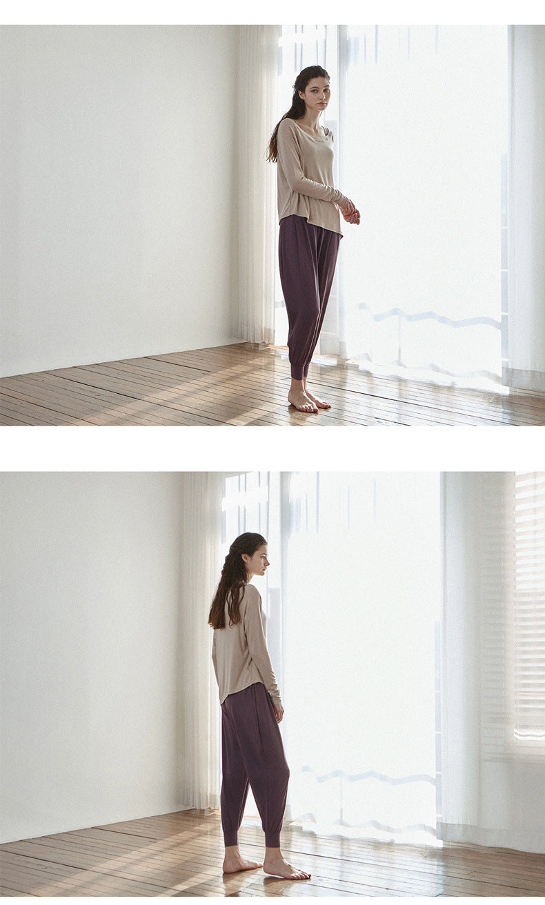 High-Waisted Women's Athletic Pants, Long Pants for Aerobics, Fitness, Dance, Loose Carrot Pants, Harem Jogger Pants for Running
