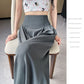 2025 Summer New High-Waisted Straight Wide-Leg Pants for Women, Stylish Versatile Slimming Floor-Length Pants Cross-Border