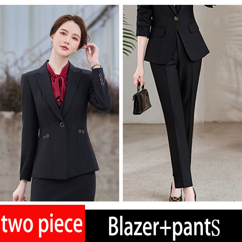 New High-Quality Tailcoat Set, Women's Business Office Jacke